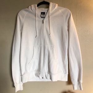 White NIKE zip up hoodie flawless